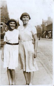 Sylvia Hardman and Mamie Glasburg, Cheetham Hill Road, nr St Chads,1932