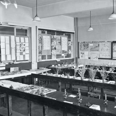 Broughton Modern Secondary School, science laboratory.
