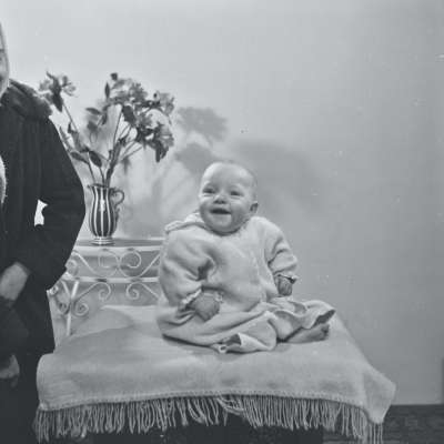 Portrait of  a baby and adult