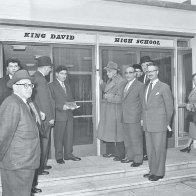 Group outside King David High School