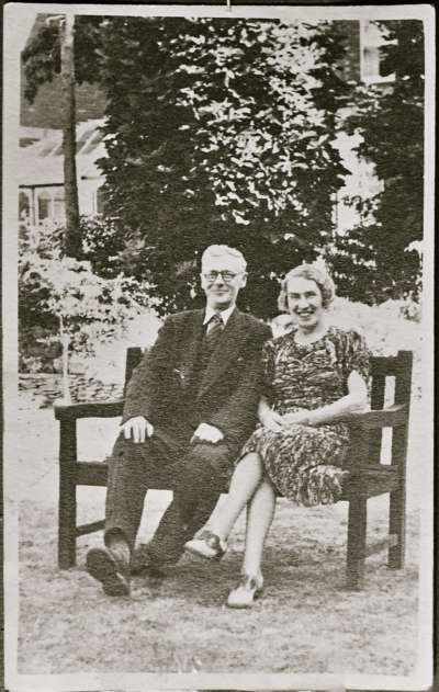 Portrait of a couple on a bench