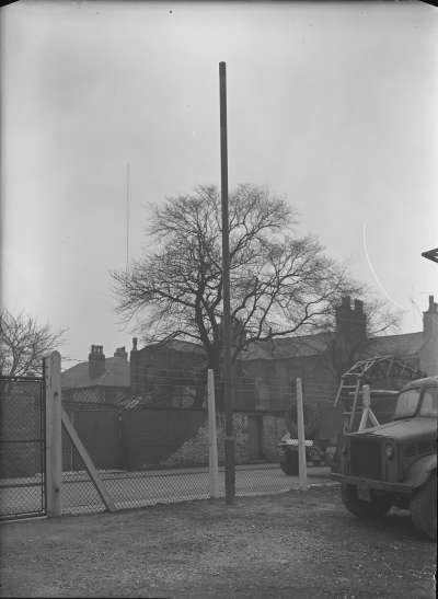 Truck and lampost