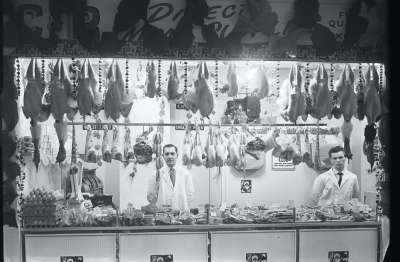 Shakespeare  Market Butchers stall, Cheetham Hill