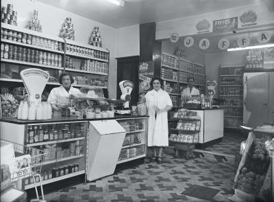 Shop interior with counter