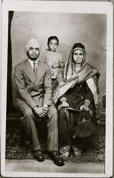 Portrait of Sikh family