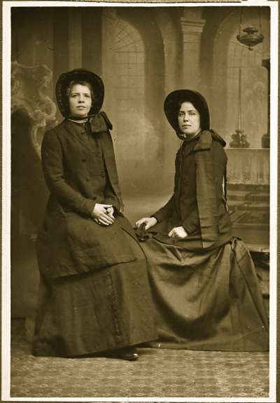 Studio portrait of two women