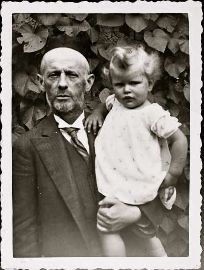 Portrait of a man and child