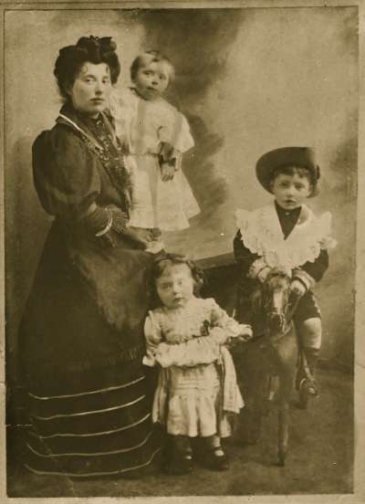 Portrait of a woman and children