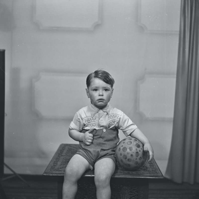 Portrait of a boy holding ball