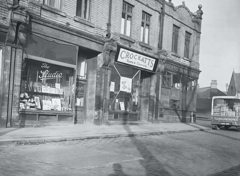 Halliwell Lane Shop Fronts, Photographic Studio, Crockatts, Midland Bank Ltd.