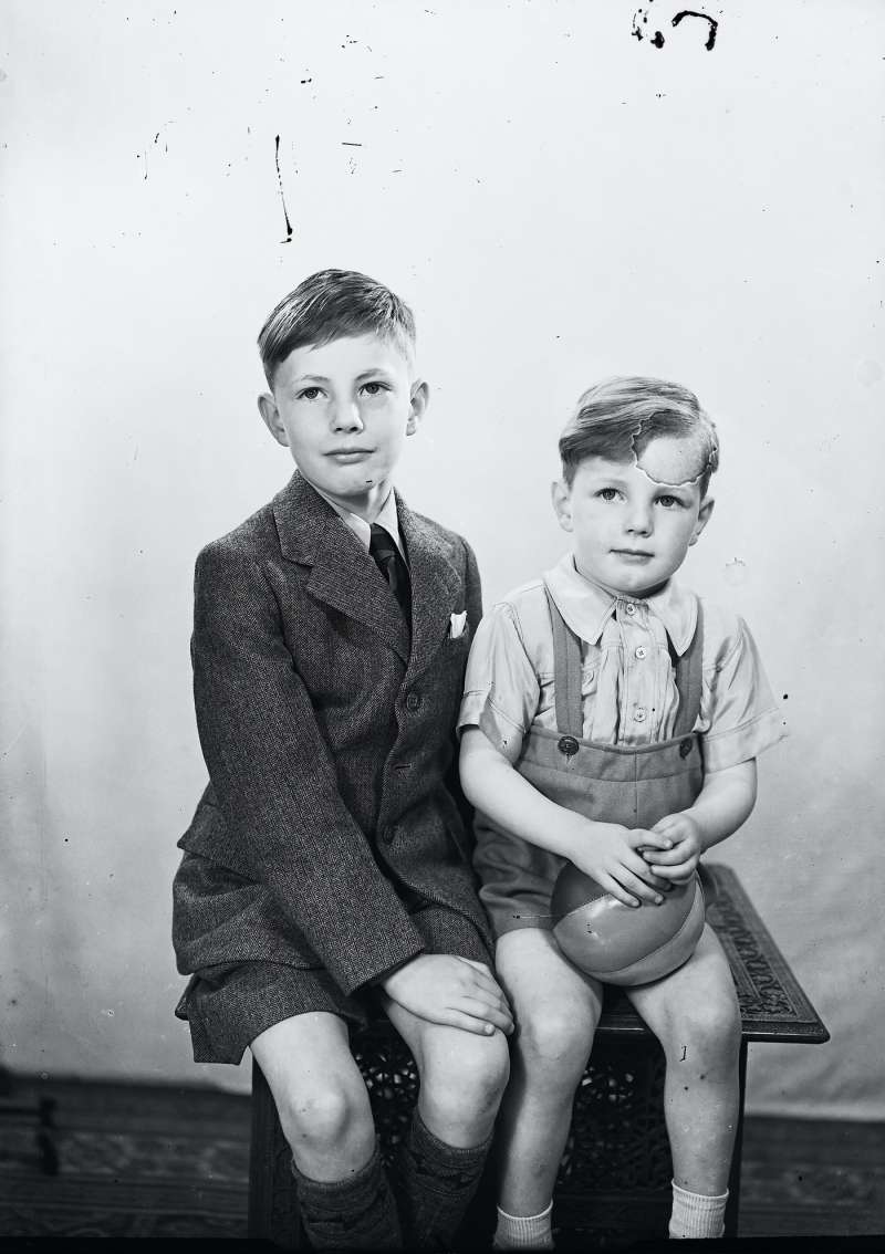 Portrait of Two Boys with Ball
