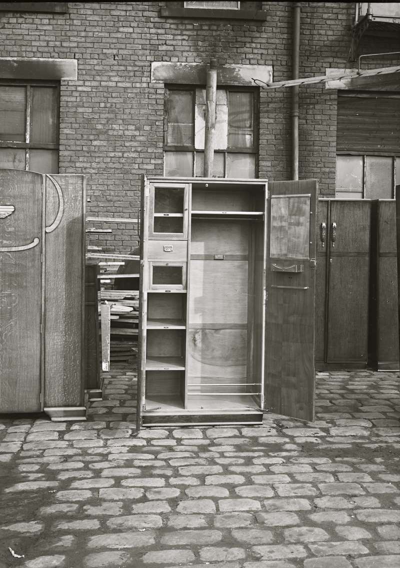 Wardrobes outside factory
