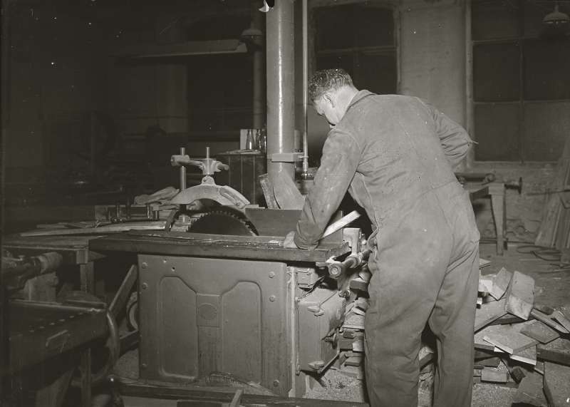 Man at woodworking machine