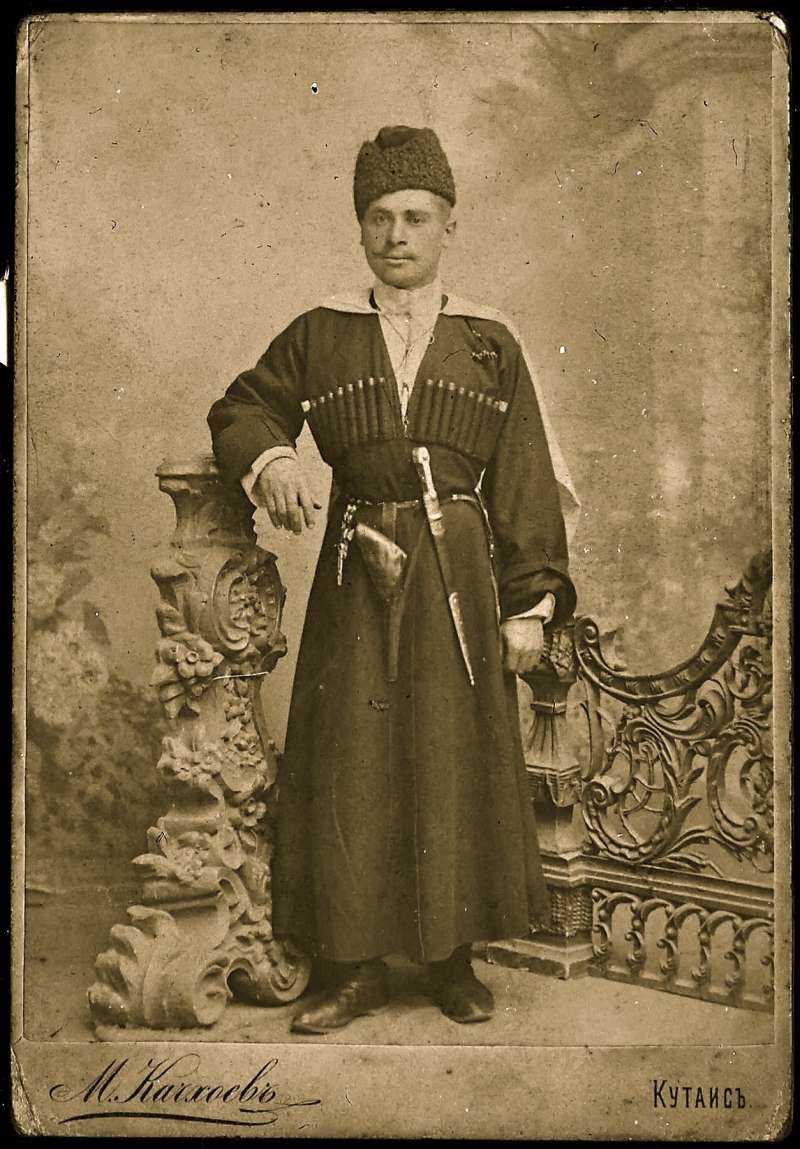 Portrait of man in Georgian military dress