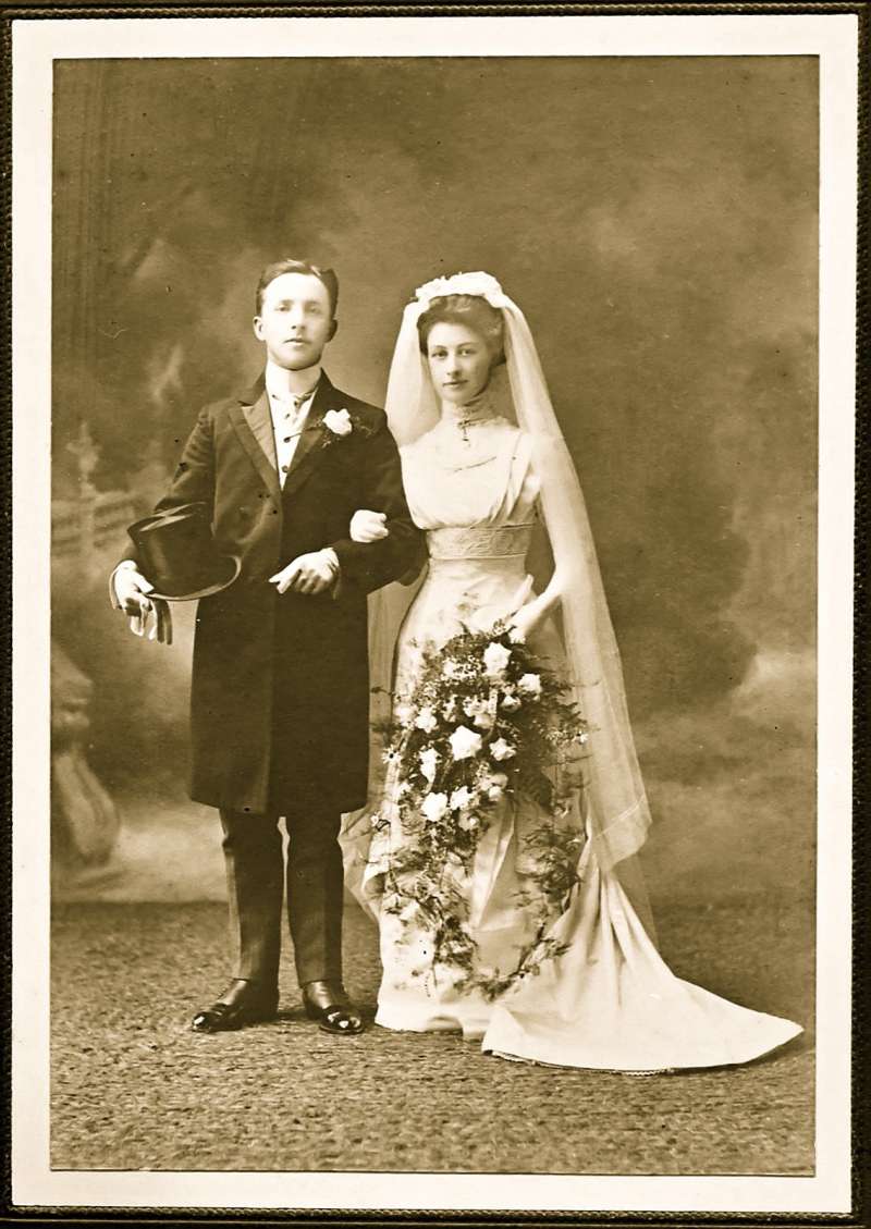 Portrait of bride and groom