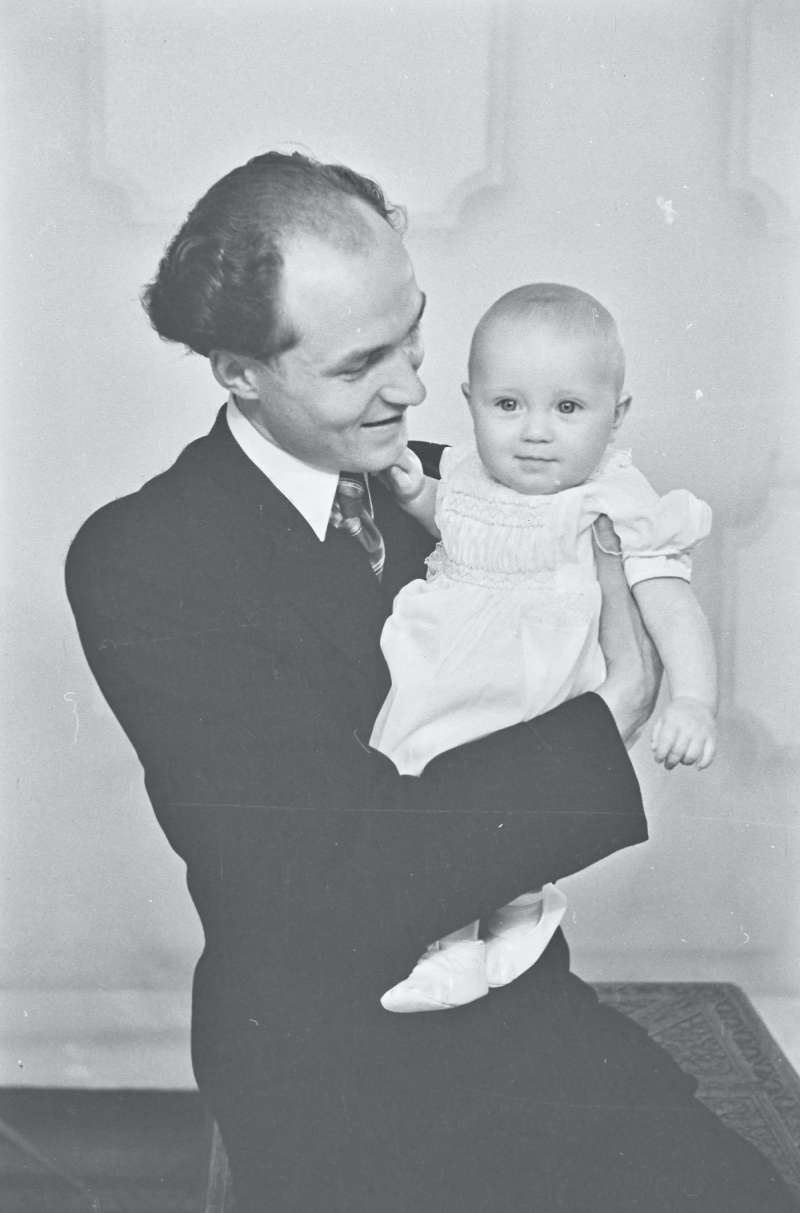 Portrait of a man and baby